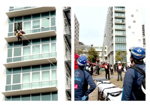 고층 건물에서 구출 훈련